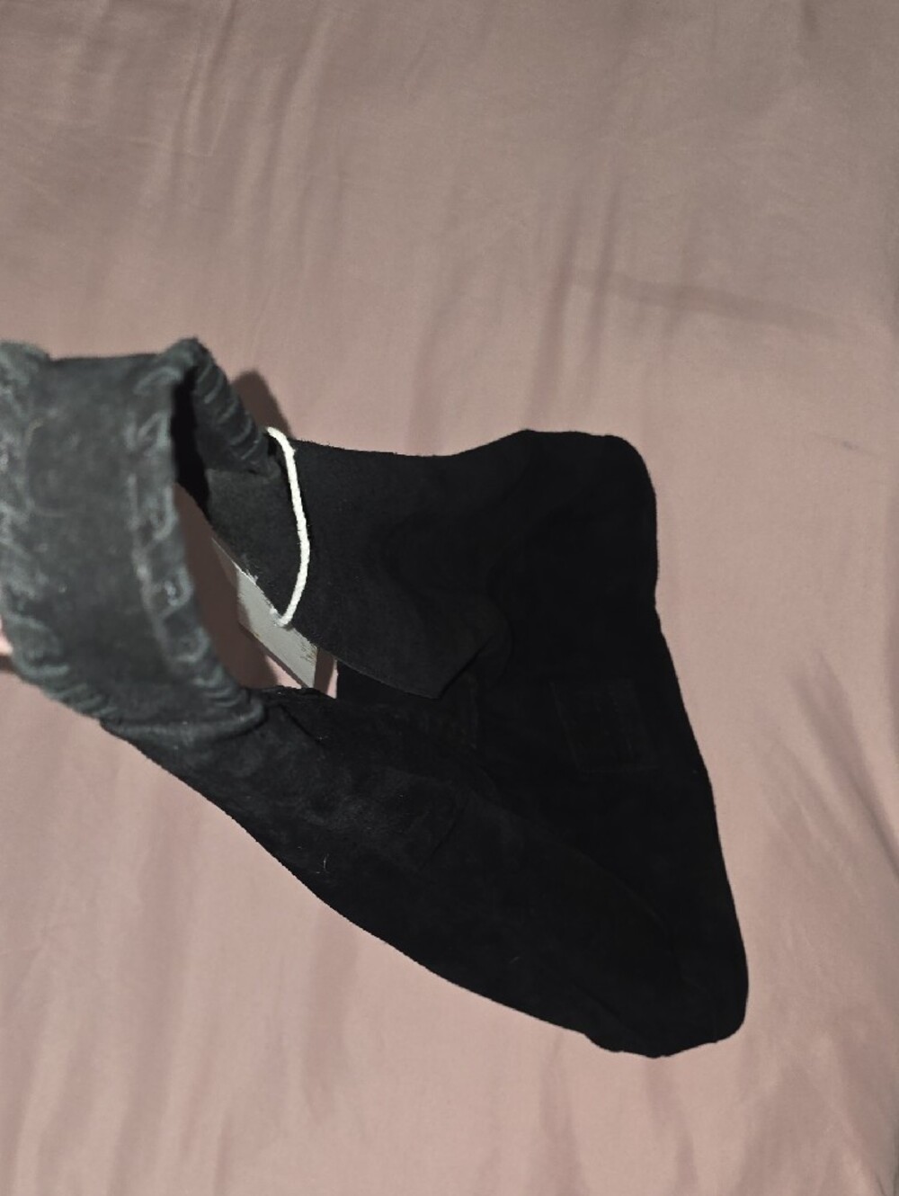 Haute Hippie Black Genuine Suede Triangle Hobo Bag NWT - Picture 3 of 6